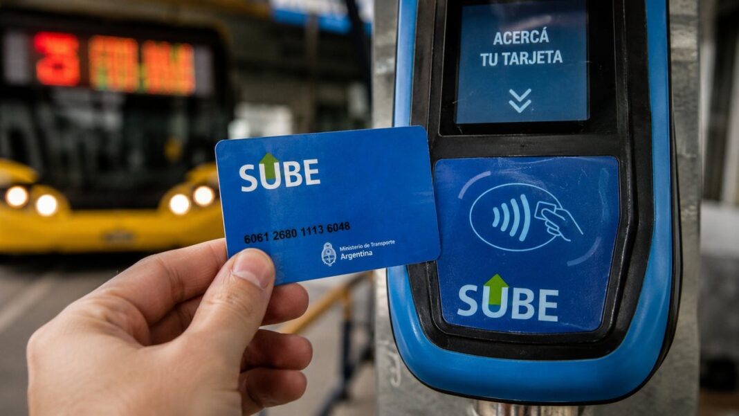 Tarjeta SUBE con saldo negativo