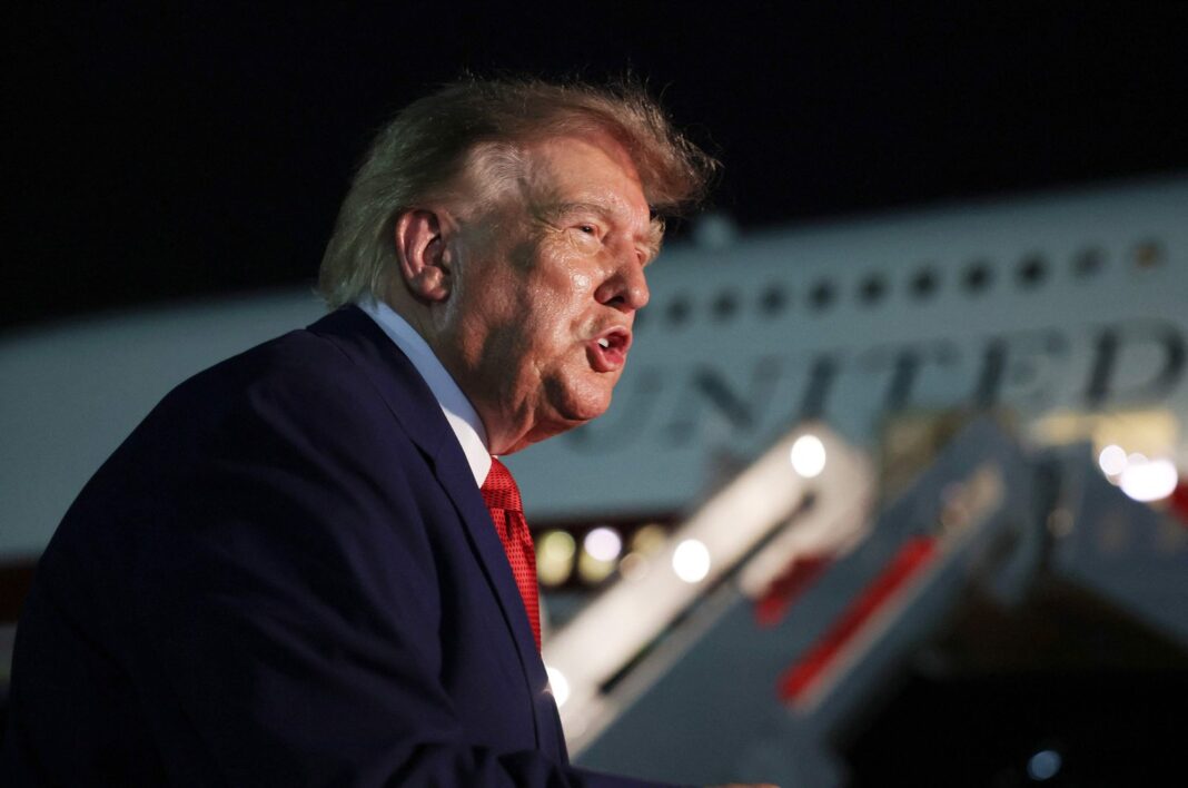 Donald Trump en una conferencia de prensa