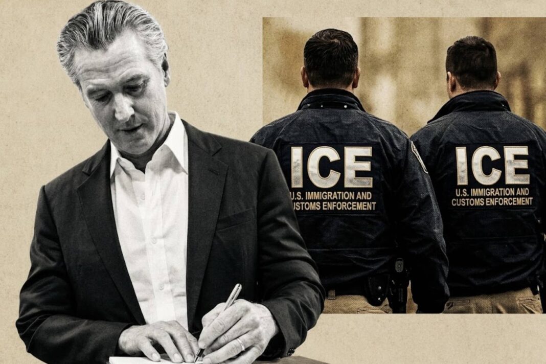 Agentes del Servicio de Inmigración y Control de Aduanas (ICE) en una operación en California