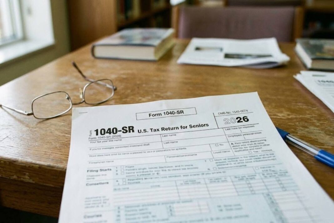 Formulario 1040-SR del IRS para adultos mayores, versión borrador 2026