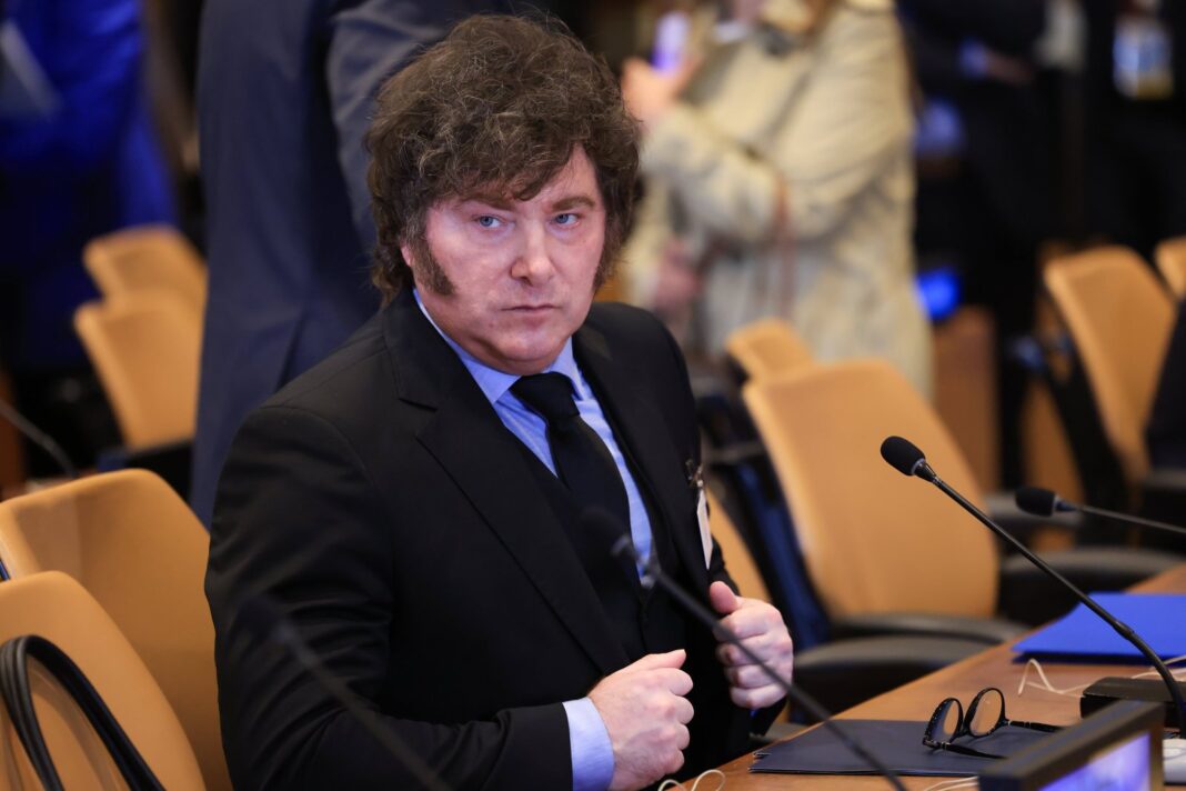 Javier Milei durante una entrevista