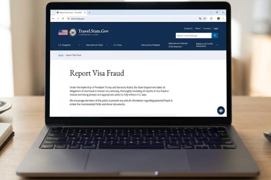Formulario digital del Departamento de Estado para denunciar fraude de visa