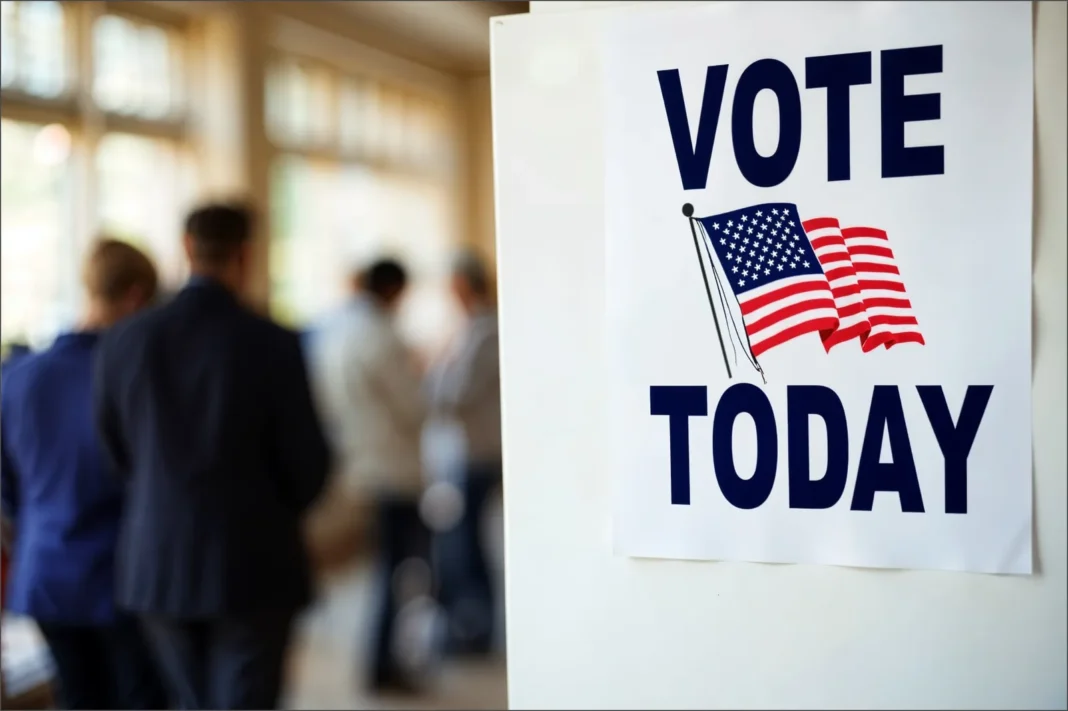 Votantes depositando boletas en urnas durante la votación anticipada en Estados Unidos