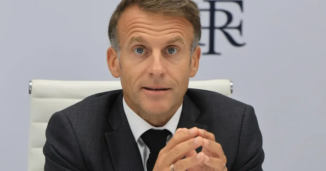 Emmanuel Macron, presidente de Francia, durante un discurso