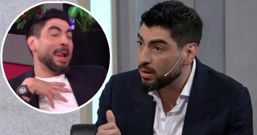 Facundo Moyano durante la entrevista con Moria Casán