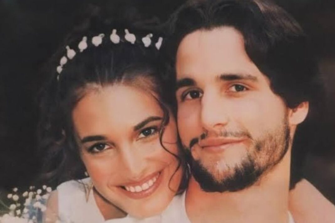 Romina Yan y Darío Giordano en su casamiento en 1998