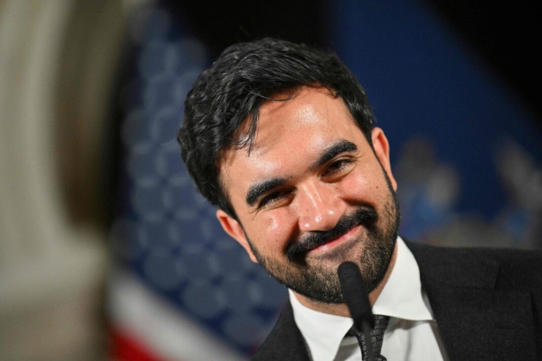 Alcalde de Nueva York, Zohran Mamdani, durante una declaración pública