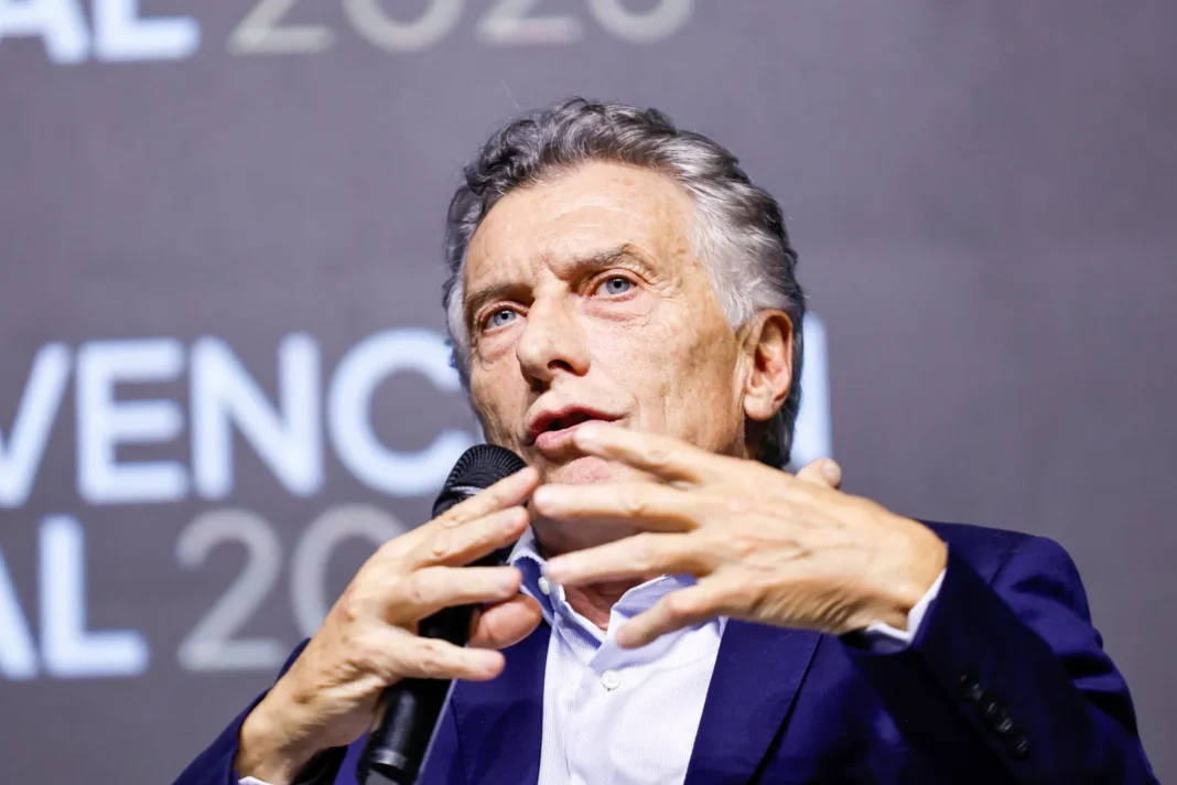 Mauricio Macri hablando en un evento
