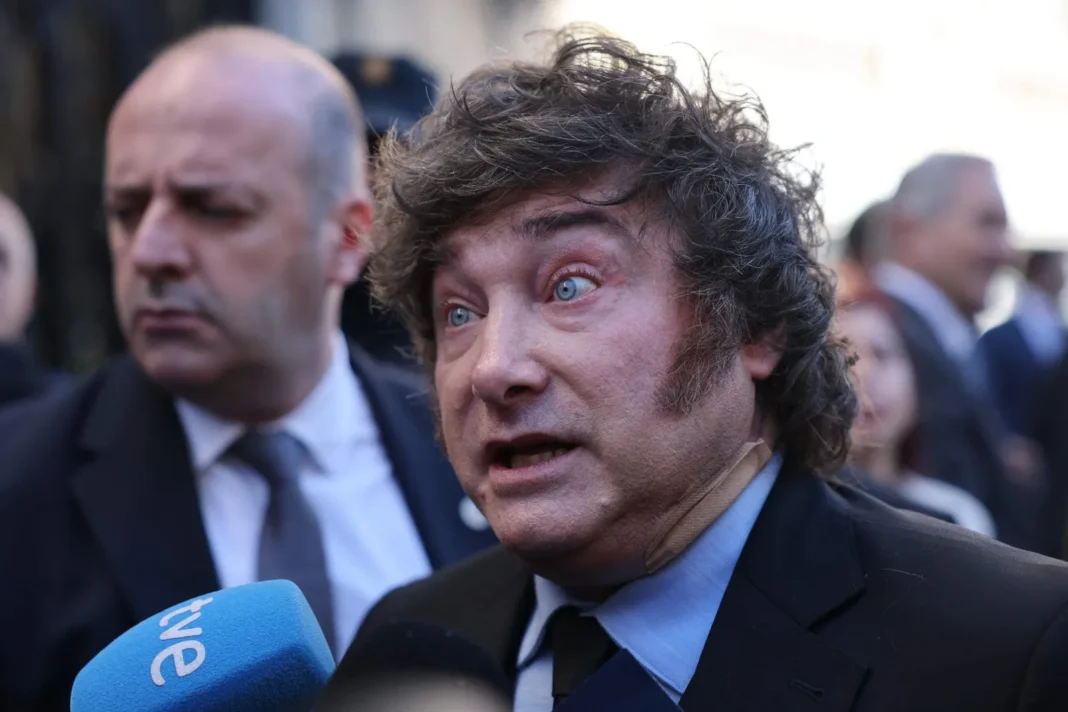 Javier Milei durante su visita a Madrid