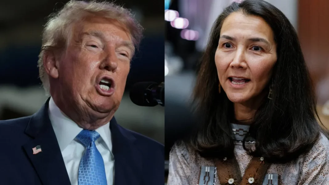 Donald Trump y Mary Peltola, candidata demócrata al Senado por Alaska