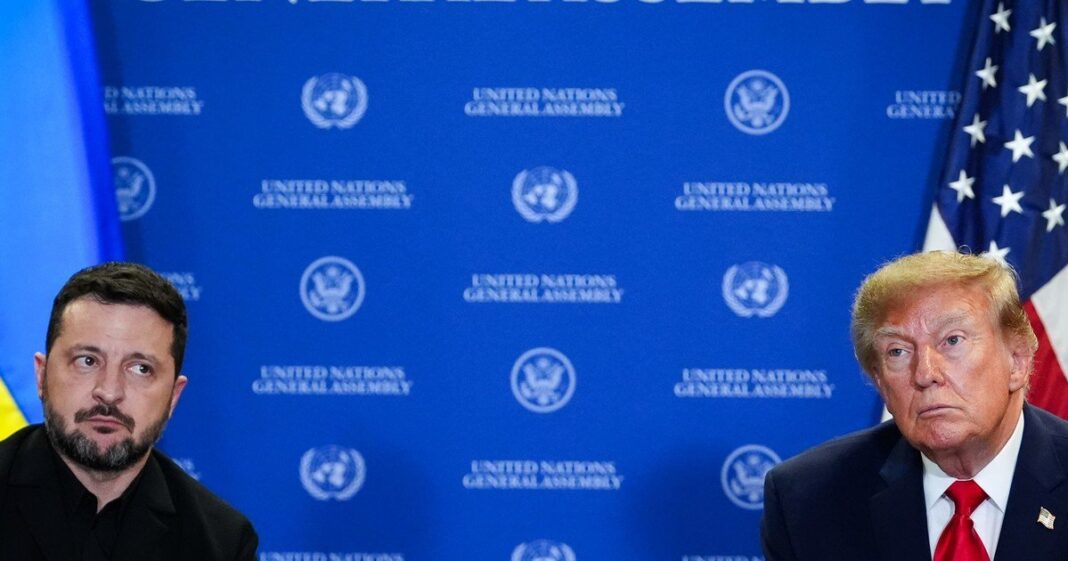 Volodímir Zelenski y Donald Trump en una reunión bilateral
